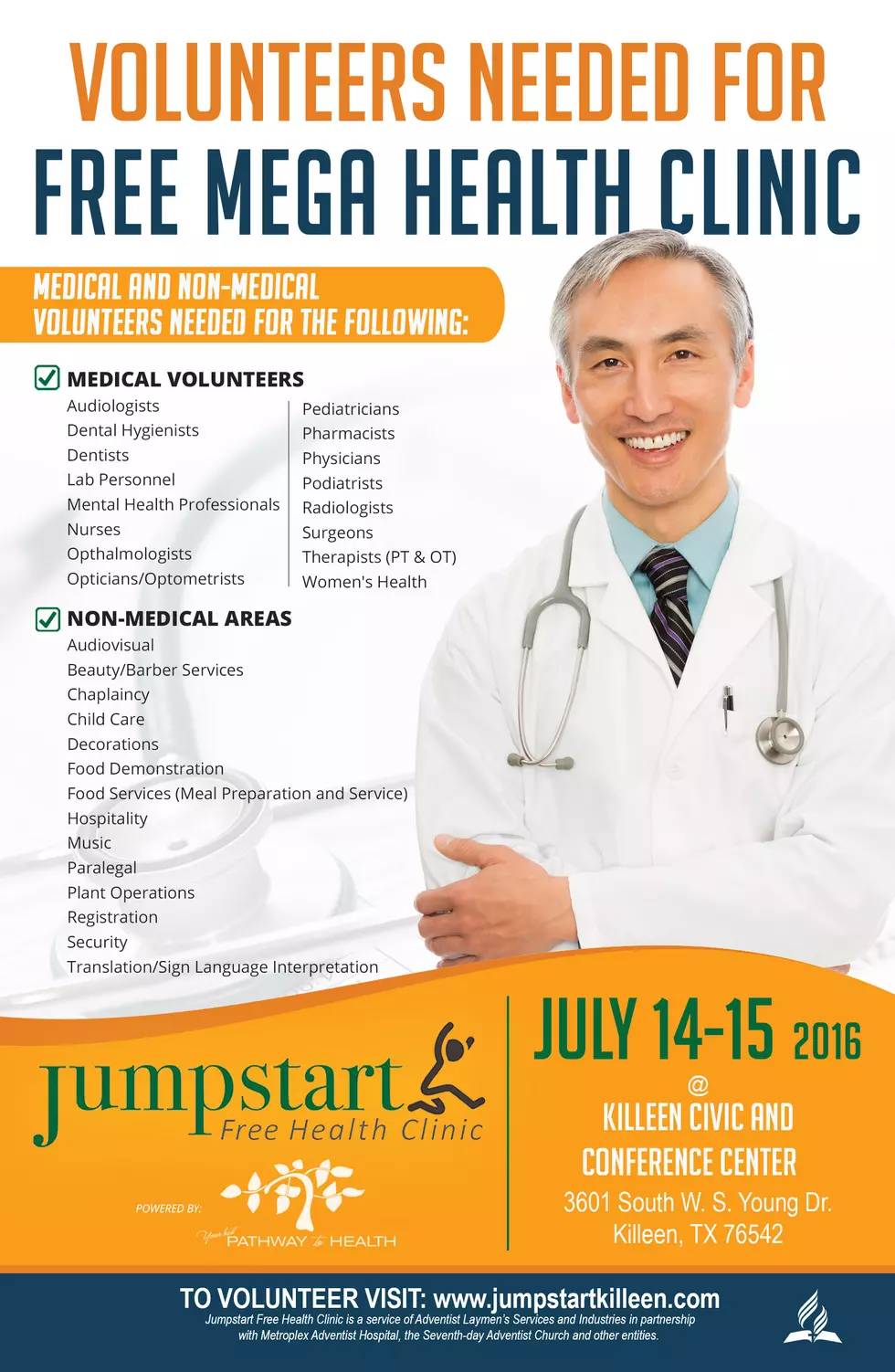 Jumpstart Free Health Clinic Coming To Killeen Needs Volunteers
